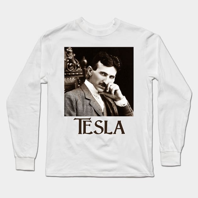 Nikola Tesla Long Sleeve T-Shirt by Naves